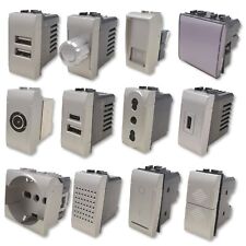 Interruttori prese argento compatibili Bticino Living Light International Air