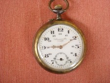 ANTICO OROLOGIO PER UOMO  IN ACCIAIO IMBRUNITO E OTTONE EPOCA INIZI ' 900