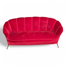 Divano a conchiglia design anni '50 in velluto