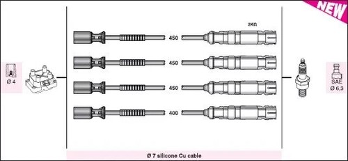 Kit cavi candela mercedes w169 - kit,