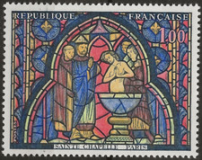 Francia 1966 Sainte Chapelle - Parigi, vetro colorato, chiesa, Bibbia, religione MNH