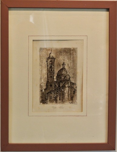 Quadro stampa antica - antica,, chiesa