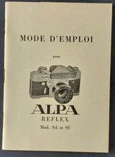 Alpa Reflex, Mode d'emploi