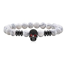 Death Skull Charm with White