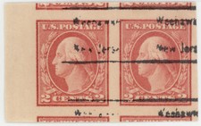 US #409 Pair Precancel | Used | Gem Jumbo