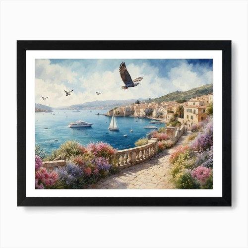 Dipinto olio della costa - ad,