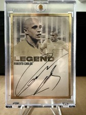 Roberto Carlos ON CARD Auto Futera cornice oro 08/09 Brasile