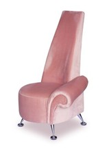 Highback Lounge Poltrona Velluto Vecchio Rosa Con Un Bracciolo Altezza 121 CM 15