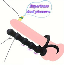 Plug anale in silicone a sfere dilatatore dildo con anello fallico 13,5 cm