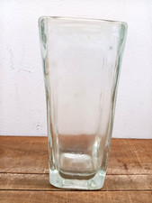 VECCHIO VASO PORTAFIORI IN VETRO TRASPARENTE ANNI '70 MURANO