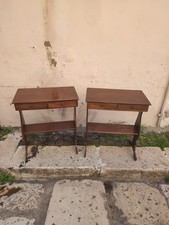 Coppia Comodini Noce Massello Vintage