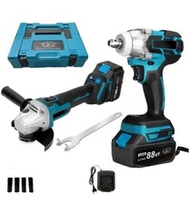 Kit 2 in 1 Avvitatore a impulsi Svitabulloni + Smerigliatrice a 2 Batteria 88V