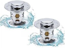 2 Pezzi Tappo Lavandino Universale Piletta Filtro Bagno Bidet Pop Up 34/40 mm
