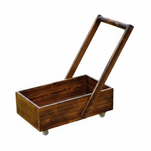Carrello legno carbonizzato - carrello,