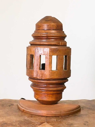 Lampada legno realizzata - , su
