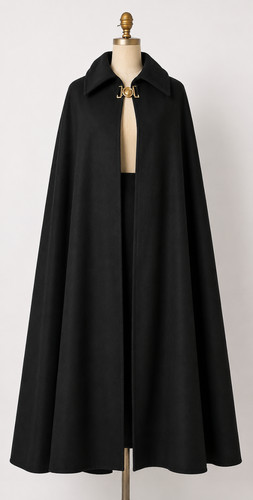 Poncho donna nero lungo