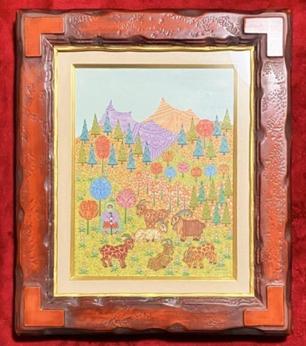 Dipinto animale arte popolare