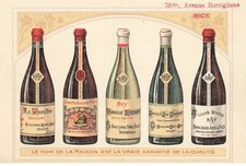 06 NICE #FG60979 COMMERCE VINS BAF BOUCHARD AVENUE BORRIGLIONE CARTE PUBLICITA