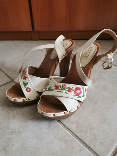 Sandalo bianco con - bianco, fibbia