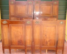 ANTICA CAMERA DA LETTO LIBERTY PRIMI '900 IN NOCE MASSELLO CON INSERTI IN BRONZO