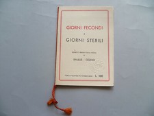 RARA Tabella Giorni fecondi e giorni sterili Knaus Ogino 1948
