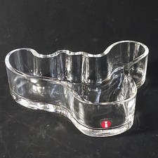 iittala AALTO PICCOLO VASSOIO TRASPARENTE, 5 1/2", Finlandia, Firmato, Alvar Aalto