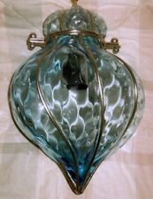 LAMPADA PLAFONIERA LANTERNA VENEZIANA A GOCCIA IN VETRO INGABBIATO DI MURANO.