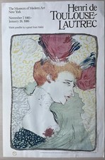 POSTER MOMA originale 1985 Henri de Toulouse-Lautrec Museum mostra d'arte moderna
