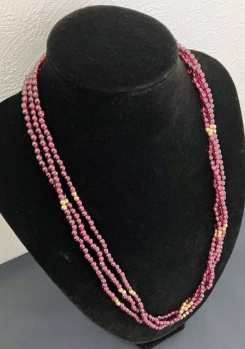 Collana vintage granato fili - collana,