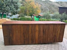 Bancone da Bar In Noce e Foglio di Rame