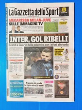 GAZZETTA DELLO SPORT 9 FEBBRAIO 2015 INTER-ICARDI-GUARIN-ATALANTA-NAPOLI-MILAN