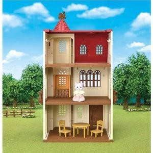 Casa con tetto rosso epoca - con,