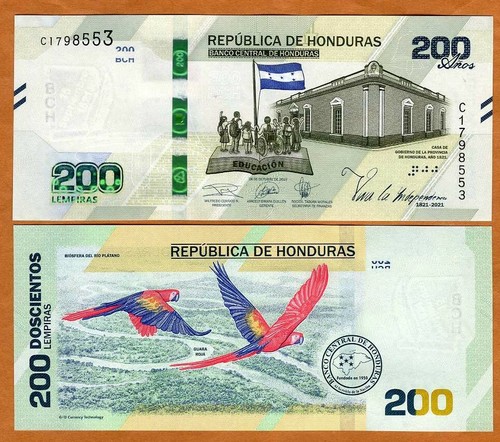 Honduras 200 lempiras 2021 - 200, lempiras,