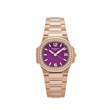 Patek Philippe Nautilus 7010/1R-013 quarzo 'donna' oro rosa viola diamante