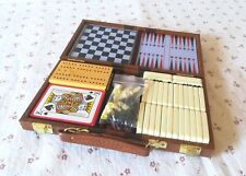 Set giochi da viaggio portatile da tavolo 5 in 1 Vintage box in pelle