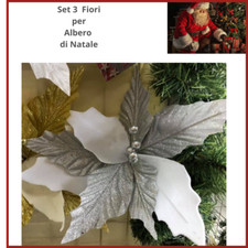 Set 3 fiori bianchi natalizi