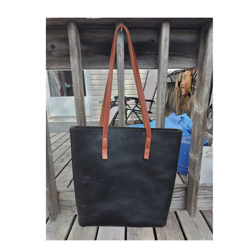 Borsa tote pelle nera con - borsa,