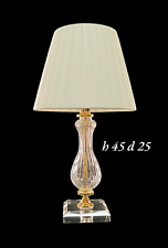 Lampada da comodino Elegante bairon cristallo con riporti oro classica italiana