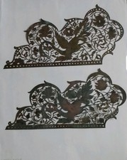 Antichi Pannelli decorativi - metallo  traforato - Pavoni e Fiori - Art Déco