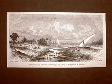 Veduta di Gondokoro nel 1863 Riva del Nilo Bianco o Bahr al-Jabal Sudan