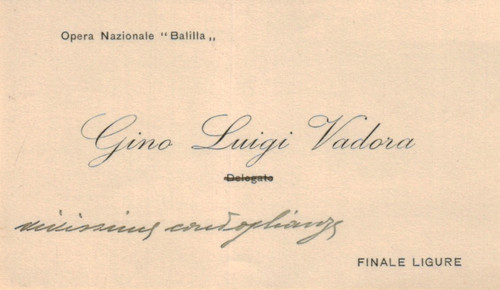 1930 biglietto visita - da,
