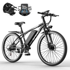 Bicicletta Elettrica 26 Pollici per Adulti 500W Massima Potenza, Mountain Bike Nera