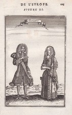 Costume Barocco Tedesco Mallet Incisione In Rame 1683