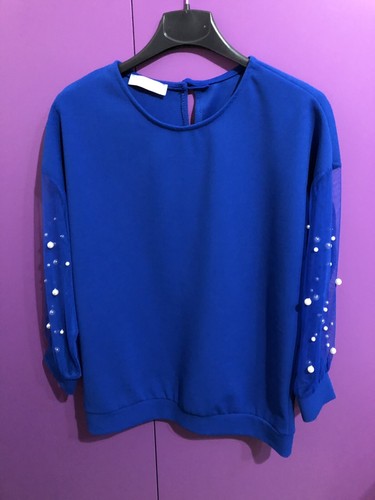 Shirt blusa casacca blu - t-shirt,
