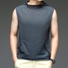 Mens hooded tank top stretch - tank,
