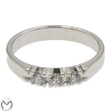 Anello in oro bianco 18 Kt 750 trilogy diamanti 0,30 ct -741/ST-