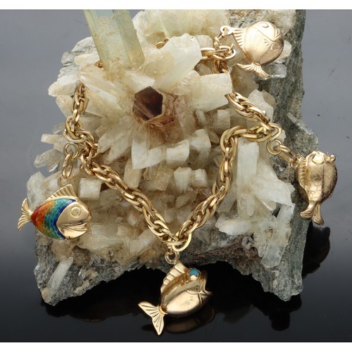 Bracciale charms pesci oro - charms,