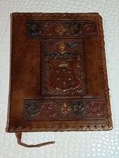 Copri agenda In Pelle Vintage Anni 50, Ottime Condizioni.