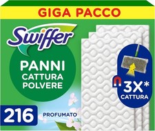 Swiffer Panni Cattura Polvere, 216 Panni Microfibra Dry, Cattura Polvere Sporco