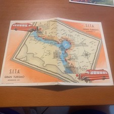 SITA AUTOLINEE AUTOBUS -anni 30 Depliant Illustrato LITTORIA ROMA FIRENZE NAPOLI
